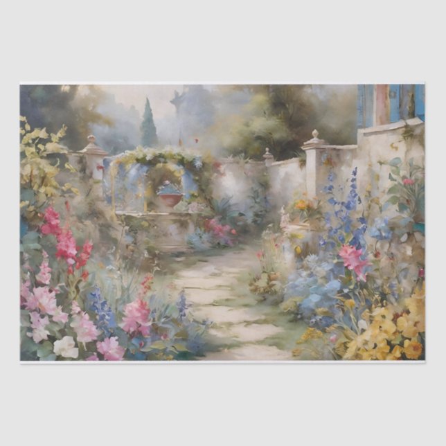 Papel De Seda Jardín Encantado Decoupage (Anverso)