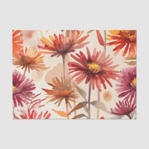 Papel De Seda Jardín estacional de otoño con flores de aster