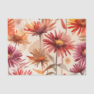 Papel De Seda Jardín estacional de otoño con flores de aster