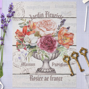 Papel De Seda Jardin fleuriste Flores de madera rústicas de moda