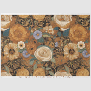 Papel De Seda Jardín Floral Boho Dorado