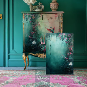 Papel De Seda Jardín floral colgante etéreo brumoso