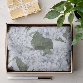 Papel De Seda Jardín Floral de Hortensias Azules