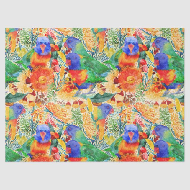 Papel De Seda Jardín Rainbow Lorikeet (Anverso)