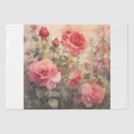 Papel De Seda Jardín Rosa