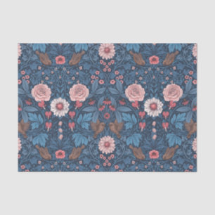 Papel De Seda Jardín salvaje en azul