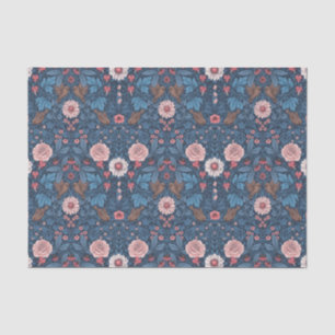 Papel De Seda Jardín salvaje en azul