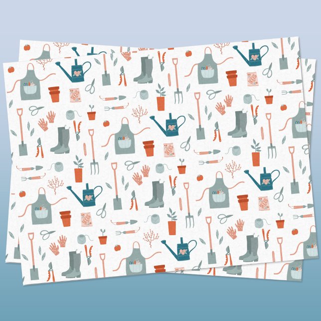 Papel De Seda Jardinería divertida (Fun gardening themed tissue paper)