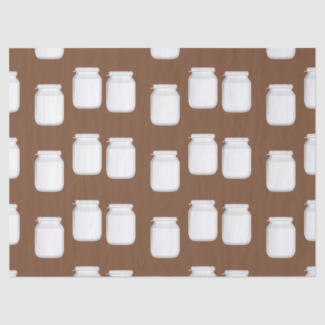 Papel De Seda Jarras blancas en marrón (Anverso)