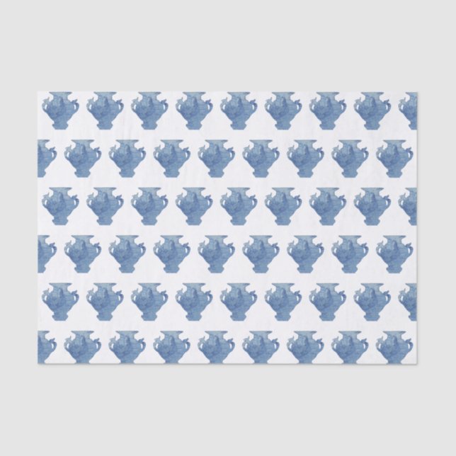 Papel De Seda Jarras de jengibre Blue Willow Chinoiserie   (Anverso)