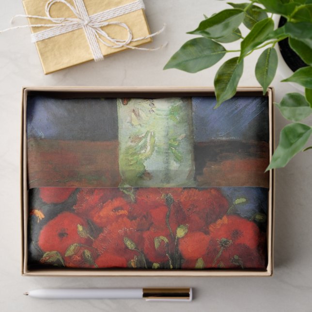 Papel De Seda Jarrón con amapolas rojas de Vincent van Gogh (Regalo )