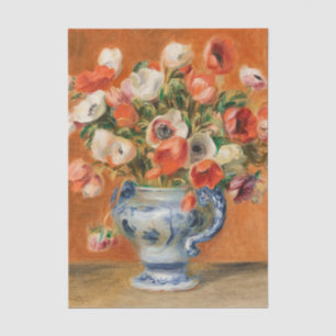 Papel De Seda Jarrón de Anémonas por Renoir