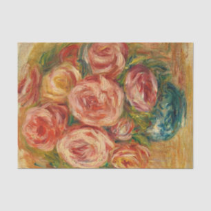 Papel De Seda Jarrón de Rosas de Renoir