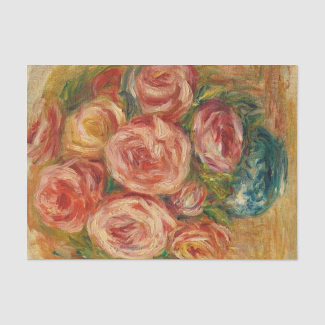 Papel De Seda Jarrón de Rosas de Renoir (Anverso)