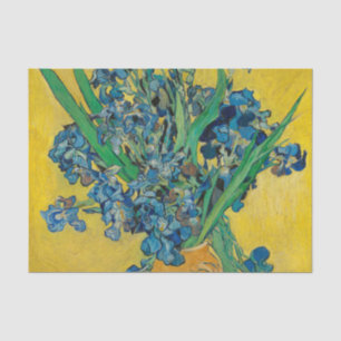 Papel De Seda Jarrón Van Gogh con Iris Clasicismo Impresionista