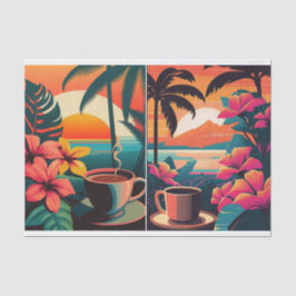 Papel De Seda Java tropical en el paraíso, café matutino