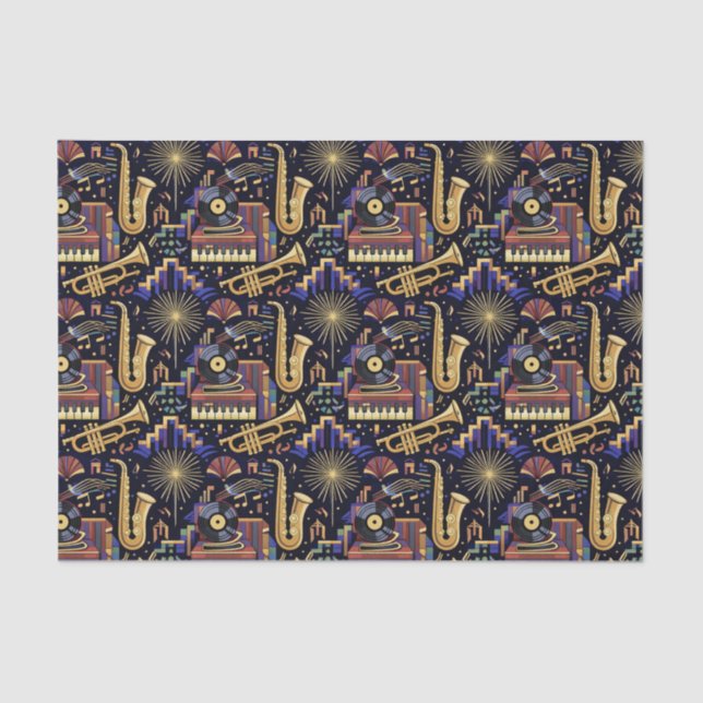 Papel De Seda Jazz Age Celebration Pattern (Anverso)