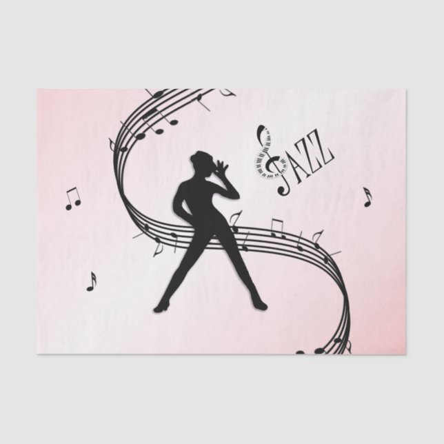 Papel De Seda Jazz Dance Pink Music (Anverso)