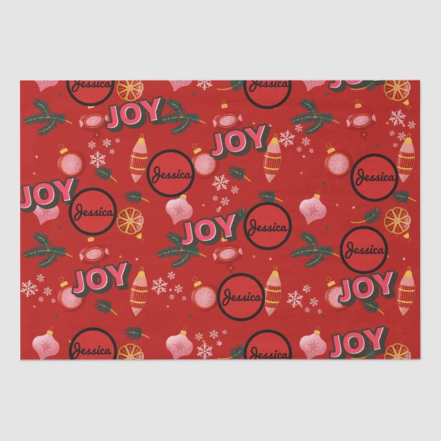 Papel De Seda Jazzy Red Navidades júbilo personal (Anverso)
