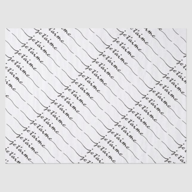 Papel De Seda je t'aime - Te amo en francés - negro (Anverso)