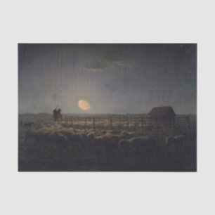 Papel De Seda Jean-Francois Millet - Sheepfold, luna 1860