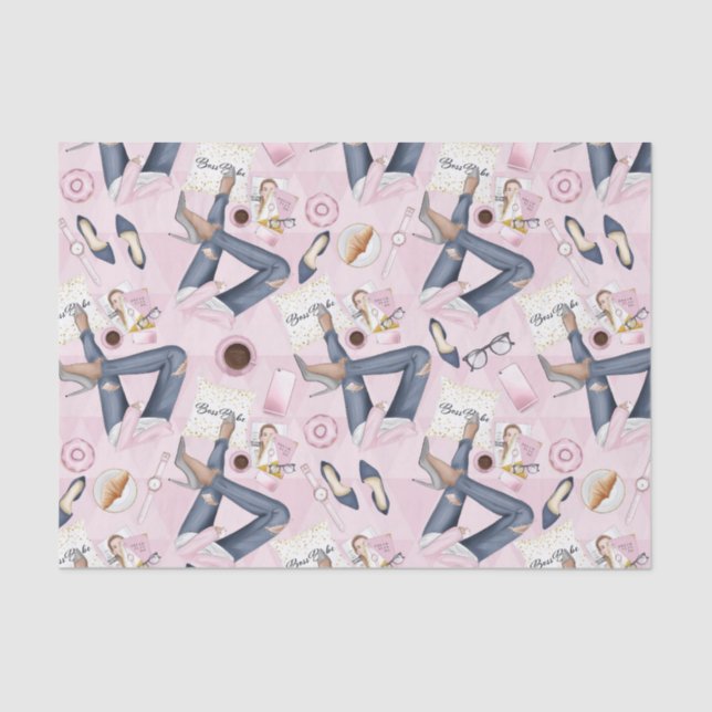 Papel De Seda Jefe Chica Hand Drawn (Anverso)