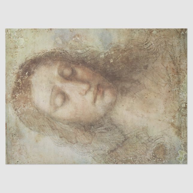 Papel De Seda Jefe de Cristo (Cristianismo) (Leonardo da Vinci) (Anverso)