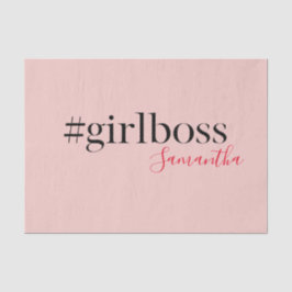 Papel De Seda Jefe y nombre de Chica rosado moderno | mejor rega
