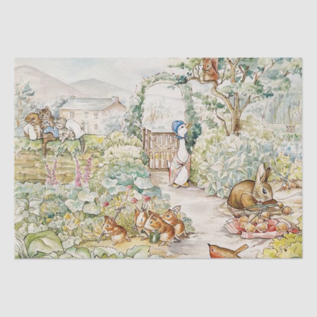Papel De Seda Jemima Puddle Duck en el jardín del señor Mc Grego (Anverso)
