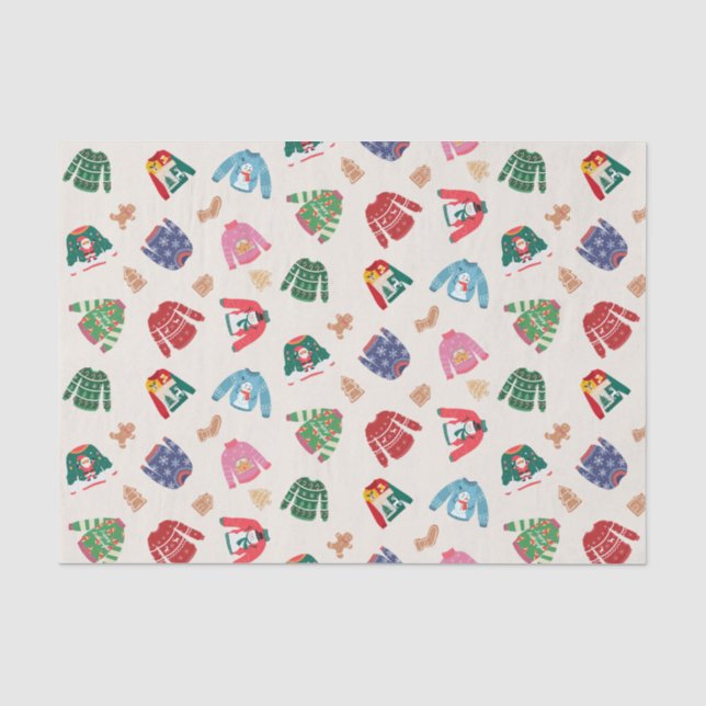 Papel De Seda Jerséis de Navidad y galletas de jengibre  (Anverso)