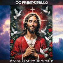 Jesucristo con Cruz Sagrada y Palomas