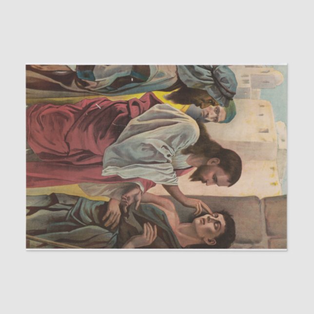 Papel De Seda Jesucristo curando al ciego (Anverso)