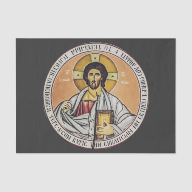 Papel De Seda Jesucristo Pantocrátor  cúpula de la Iglesia (Anverso)