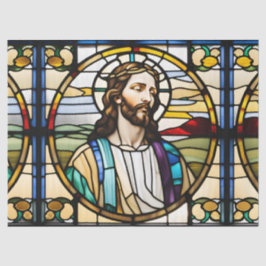 Papel De Seda Jesús de Vidrio Pintado Falso para Manualidades de