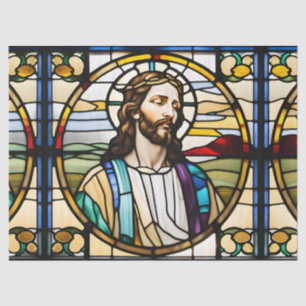 Papel De Seda Jesús de Vidrio Pintado Falso para Manualidades de