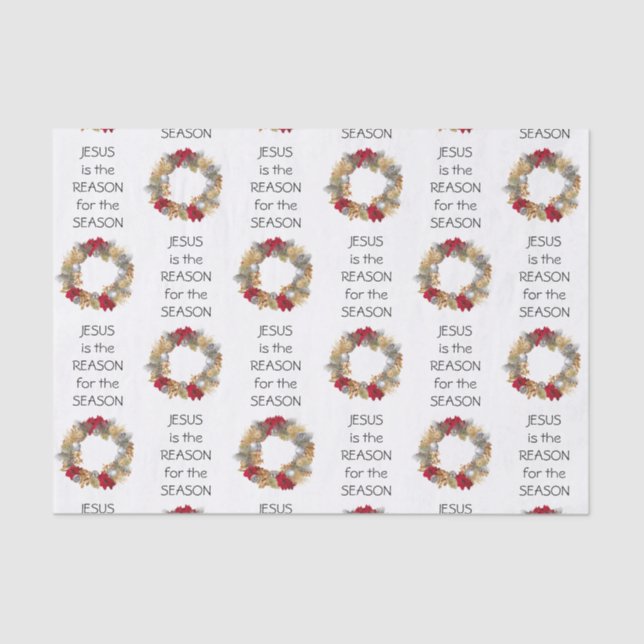 Papel De Seda JESUS RAASON | Wreath festiva | NAVIDADES (Anverso)