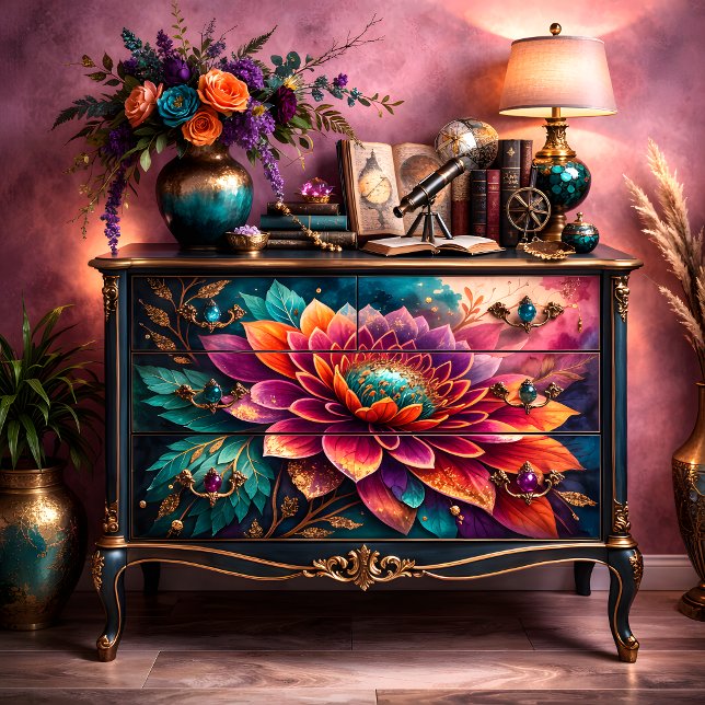 Papel De Seda Jewel Dahlia Decoupage (Jewel Dahlia Decoupage Tissue Paper)