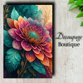 Papel De Seda Jewel Dahlia Decoupage
