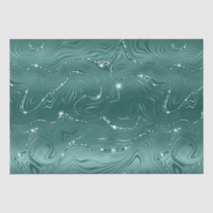 Papel De Seda Jewel Green Purpurinoso Glitz Stripes