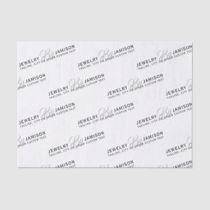 Papel De Seda JEWELRY BY Personal Name Brand Business Silver Whi