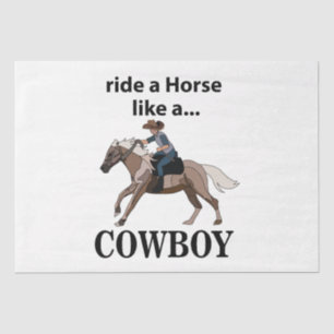 Papel De Seda Jinete Cabalga Un Caballo Como Un Vaquero