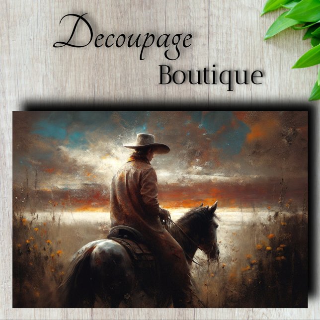Papel De Seda Jinete de la Pradera Decoupage (Prairie Rider Decoupage Tissue Paper)