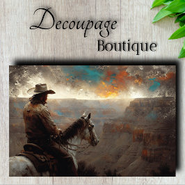 Papel De Seda Jinete del Gran Cañón Decoupage