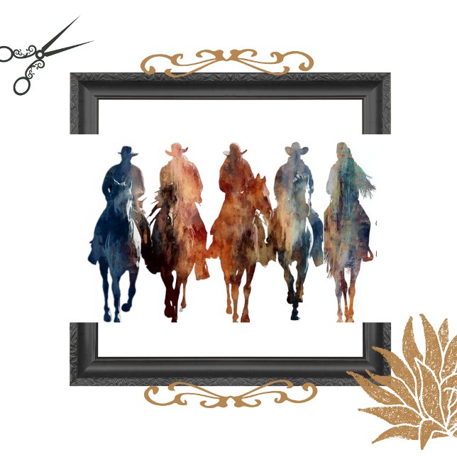 Papel De Seda Jinete Silueta de Cowboy Decoupage  (Subido por el creador)