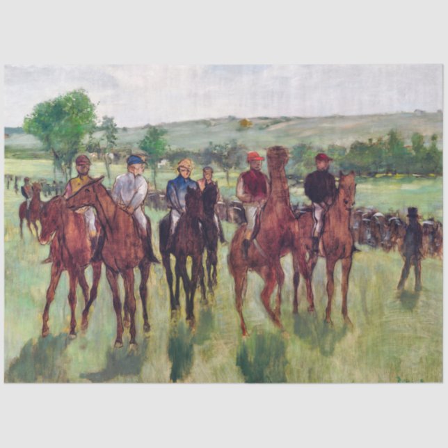 Papel De Seda Jinetes y caballos de carrera, Edgar Degas (Anverso)