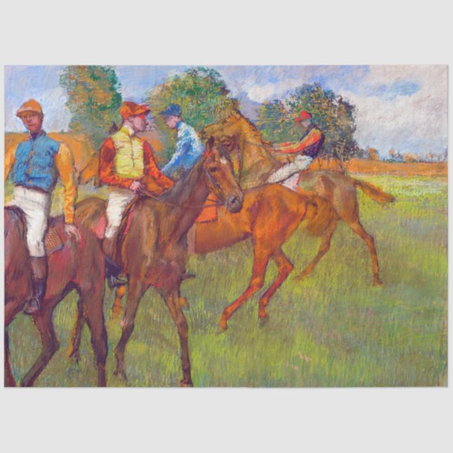 Papel De Seda Jinetes y caballos de raza, Edgar Degas (Anverso)