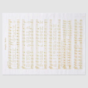 Papel De Seda Jingle Bells Holiday Tissue Decoupage Paper Gold