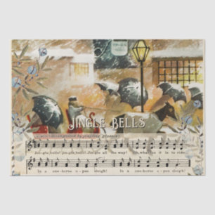 Papel De Seda Jingle Bells Sheet Music Horse Sleigh Holiday