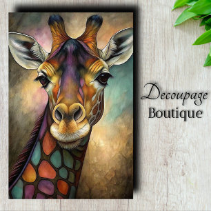 Papel De Seda Jirafa de vidrio emplomado Decoupage