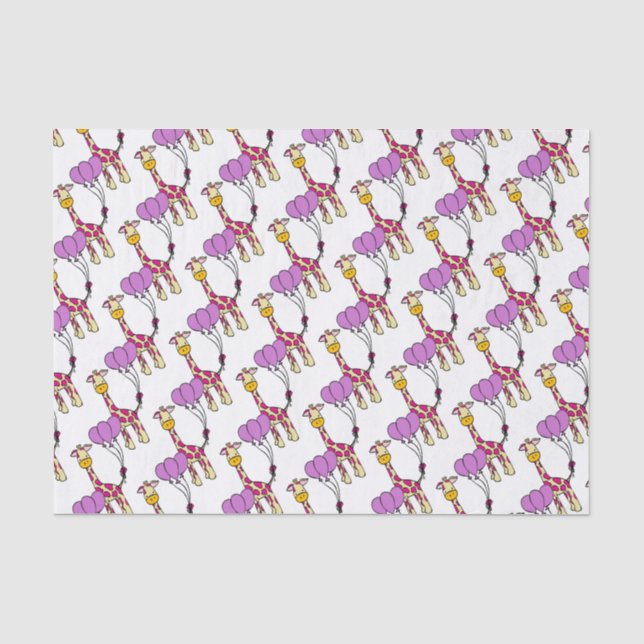 Papel De Seda Jirafa linda del bebé (Anverso)